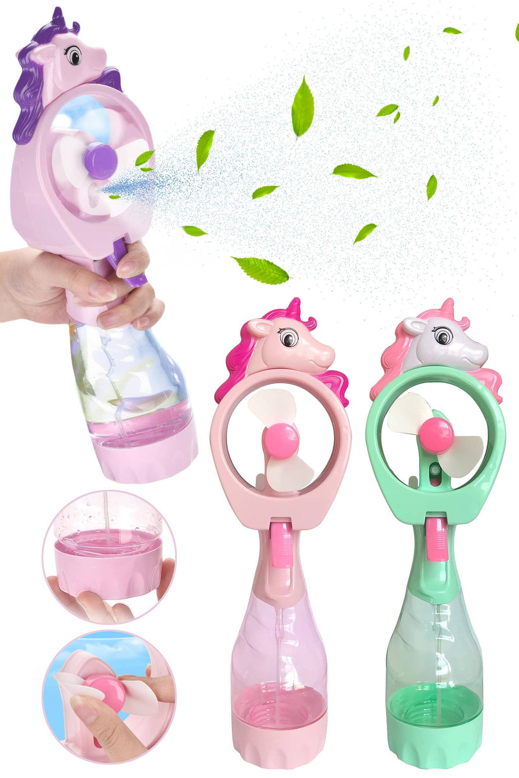 Unicorn Pony Water Spray Misting Electric Fan