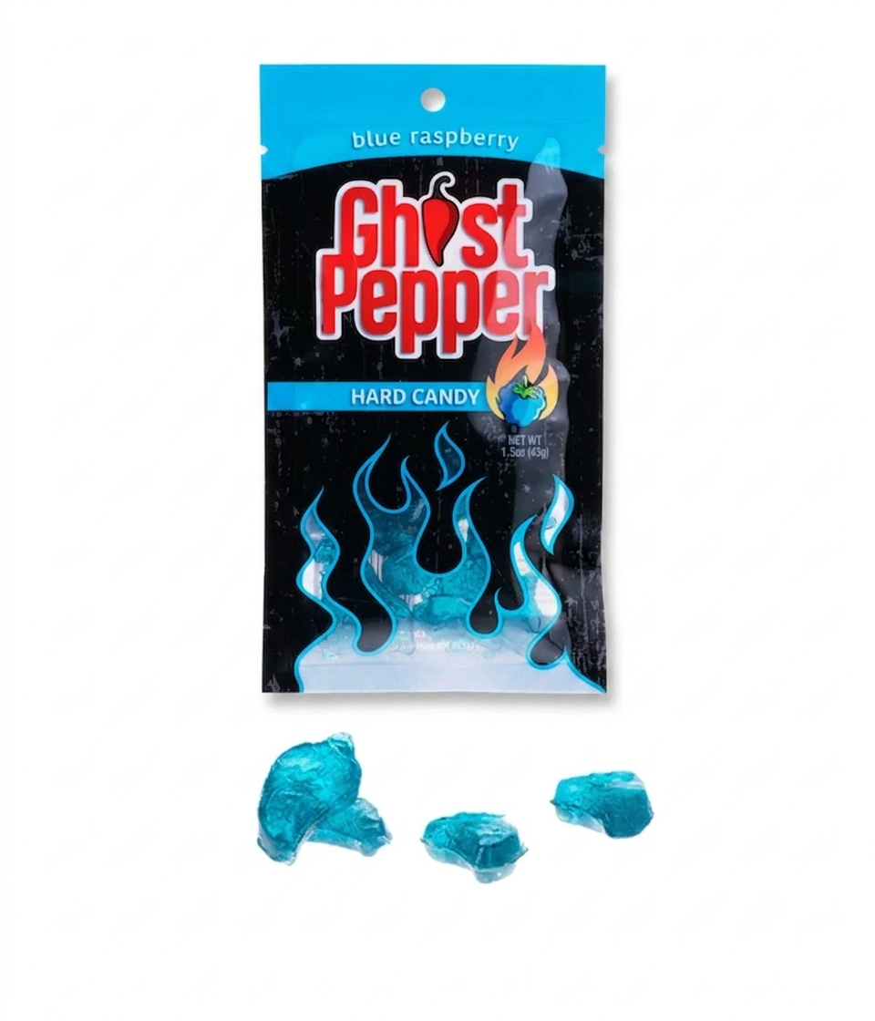 Ghost Pepper Infused Hard Candy Blue Raspberry