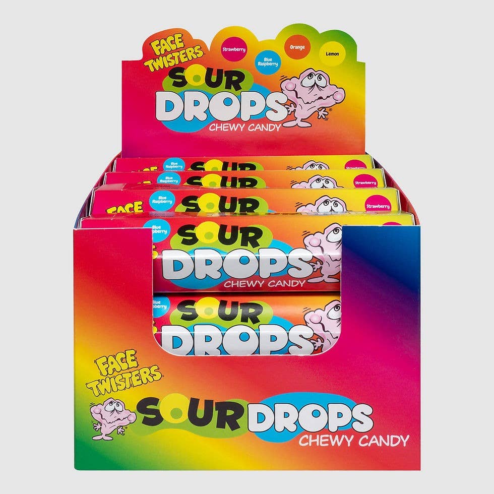 Face Twisters Sour Drops Chewy Candy