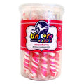 Unicorn Pops Spiral Twist Hot Pink Strawberry Lollipop 6.5"