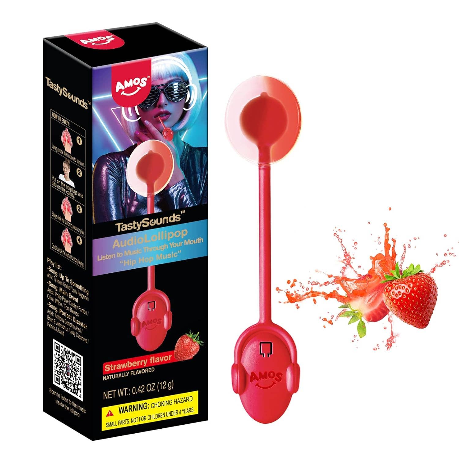 Amos Tasty Sound Music Lollipop Hip Hop Strawberry