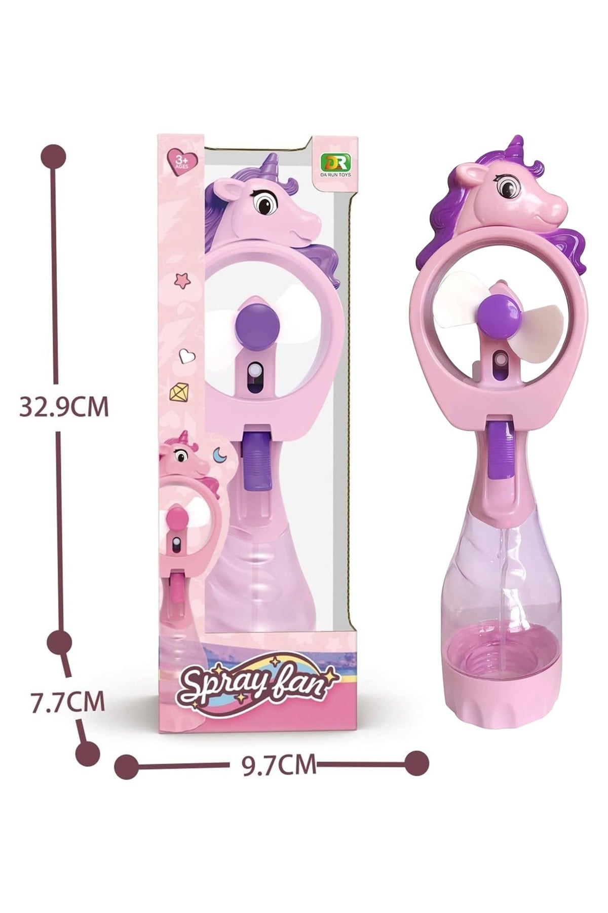 Unicorn Pony Water Spray Misting Electric Fan